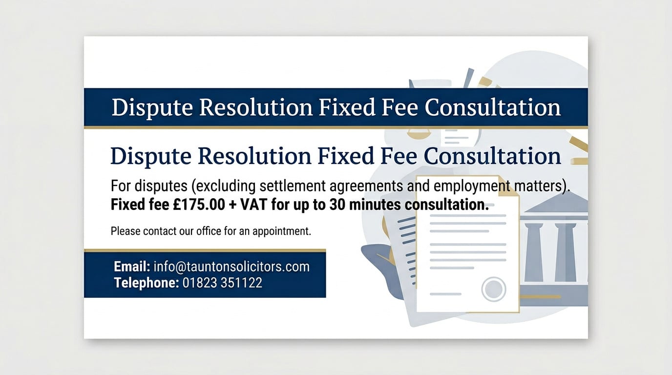 Dispute Resolution Costs Taunton Solicitors Dispute Resolution Costs Taunton Solicitors